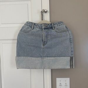 Le Lis Light Blue Denim Mini Skirt